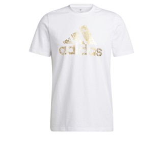 adidas ไลฟ์สไตล์ เสื้อยืดพิมพ์ลาย Liquid Foil Badge of Sport ผู้ชาย สีขาว HK9156