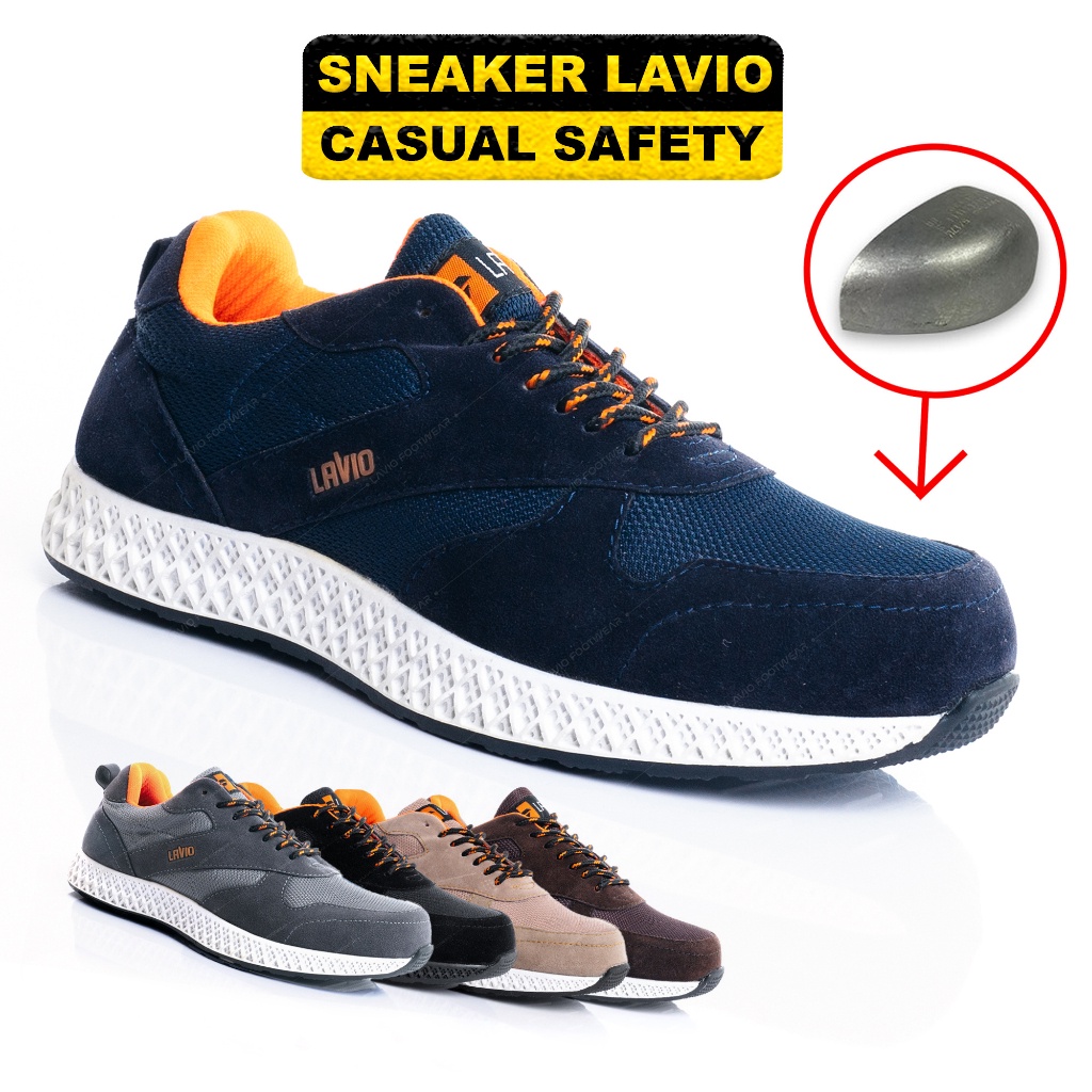 Lavio Alden Original Branded รองเท้าผ้าใบผู้ชาย Suede Sepi Safety Steel Toe