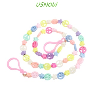 Usnow สายโซ่คล้องแว่นตา ประดับลูกปัดคริสตัล กันลื่น ป้องกันการสูญหาย สําหรับเด็ก