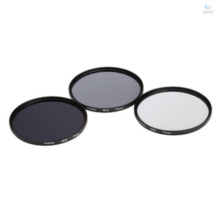 Andoer 77mm Fader ND Filter Kit Neutral Density Photography Filter Set (ND2 ND4 ND8) for    Pentax DSLRs