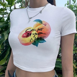 เสื้อครอปท็อป Call Me by Your Name 2000s สไตล์วินเทจ สําหรับผู้หญิง