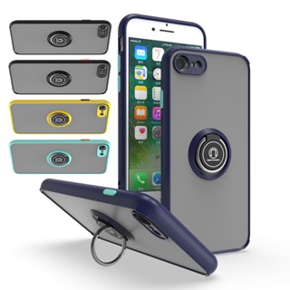 สําหรับ iPhone 8 7 6 6s Plus X XR XS Max ใส เคลือบด้าน เคสแหวน ขาตั้ง กันกระแทก เคส