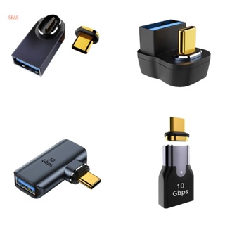 Shas อะแดปเตอร์แปลงแม่เหล็ก USB C ตัวผู้ เป็น USB3 0 ตัวเมีย Type C
