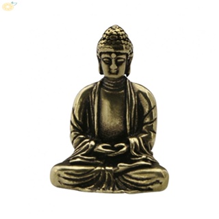 【VARSTR】Brass Pocket and Table Decor Ornament Chinese Buddha Statue Antique Style 3*24CM