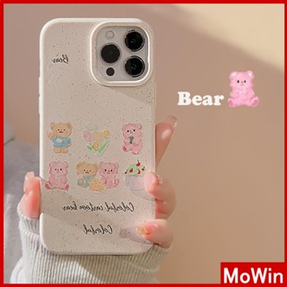 Mowin - เข้ากันได้สำหรับ เคสไอโฟน เคสไอโฟน11 เคส iphone 11 เป็นมิตรกับสิ่งแวดล้อม Degradable Case Soft กันกระแทกป้องกันสีขาวหมีน่ารักเข้ากันได้กับ iPhone 13 Pro max 12 Pro Max 11 XS XR 7Plus 8Plus