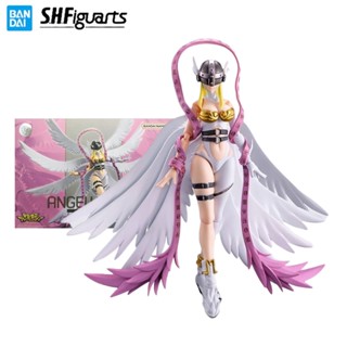 Bandai Genuine Digimon Adventure Finished Model Kit S.H.Figuarts Series Angewomon Anime Action Figure Toys for Boys Collectible