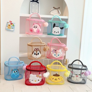 Sq3 Sanrio กระเป๋าถือ กระเป๋าเครื่องสําอาง ลายการ์ตูน Hello Kitty LinaBell Pochacco Kirby น่ารัก ความจุขนาดใหญ่