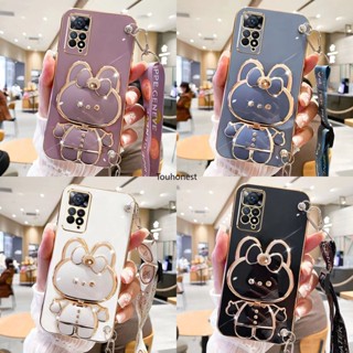 เคส Xiaomi Redmi Note 11 Pro เคส Redmi Note 11S เคส Redmi 5 Plus Casing Redmi K20 Pro Case Redmi K50 Gaming Edition Case Cartoon Stand Vanity Mirror Case Bunny Rabbit Holder Crossbody Phone Strap Cover Cassing Cases Case KD