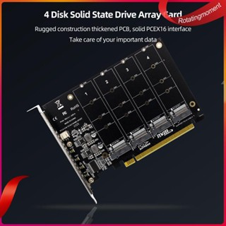 ❤ อะแดปเตอร์การ์ด 4 พอร์ต M.2 NVME SSD เป็น PCIE X16 PCIE Split PCIE RAID ไฟแสดงสถานะ LED