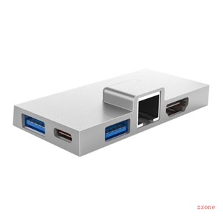 Zzz ฮับ USB-C สําหรับ Surface Pro 8 9 X - 7-in-1 พร้อม RJ45 PD 100W และ 4K Output