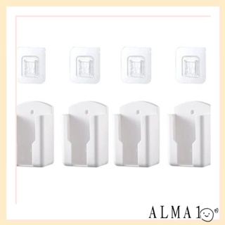 ALMA ที่วางรีโมตคอนโทรล พลาสติก ขนาด 4x2.6x1.6 นิ้ว สีขาว สําหรับเครื่องปรับอากาศ รีโมตคอนโทรล โต๊ะทํางาน 4 ชิ้น