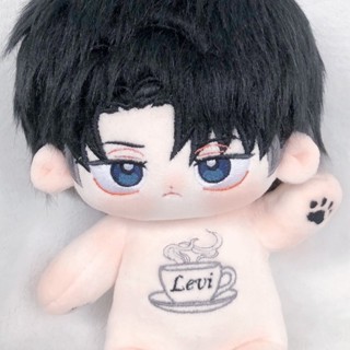 เสื้อผ้าตุ๊กตา ผ้าฝ้าย ผ้ากํามะหยี่ขนนิ่ม ลายอนิเมะ Attack on Titan Levi Ackerman ขนาด 20 ซม. สําหรับแต่งคอสเพลย์