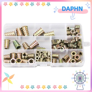 DAPHS น็อตเกลียว โลหะผสมสังกะสี 7 ขนาด สําหรับเฟอร์นิเจอร์ไม้ M4 M5 M6 M8 M10 100 ชิ้น