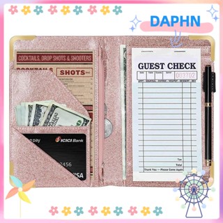 Daphs สมุดเช็คเซิร์ฟเวอร์ สีโรสโกลด์ สําหรับพนักงานเสิร์ฟ พนักงานเสิร์ฟ ร้านอาหาร