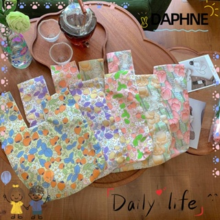 Daphne กระเป๋าถือ กระเป๋าใส่เหรียญ แฮนด์เมด ความจุสูง ลายดอกไม้ ใช้ซ้ําได้ สําหรับเด็กผู้หญิง