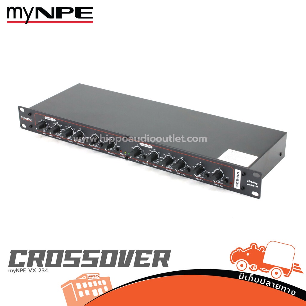 myNPE รุ่น VX 234 ครอสโอเวอร์ 3 ทาง ขนาด 1 U สั่ง1เครื่องต่อ1คำสั่งซื้อค่ Crossover เครื่องแยกความถี่ VX234 Hippo Audio