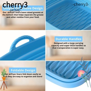 Cherry3 ที่คีบอาหาร แบบซิลิโคน ทรงสี่เหลี่ยม 8 นิ้ว ใช้ซ้ําได้ สําหรับหม้อทอดไร้น้ํามัน 2 ชิ้น