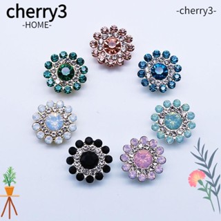 CHERRY3 หินแก้วคริสตัล พลอยเทียม รูปดอกไม้ สําหรับเย็บผ้า 14 มม. 10 ชิ้น