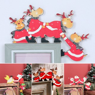 New Christmas Door Frame Decoration Santa Claus Wooden Ornament Elk Decoration