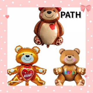 PATH ลูกโป่งฟอยล์ฮีเลียม รูปหมีน่ารัก สําหรับตกแต่งปาร์ตี้ 3 ชิ้น