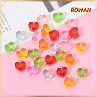 ROWANS จี้เรซิ่น รูปหัวใจ สีแคนดี้ สําหรับทําเครื่องประดับ ต่างหู DIY 10 ชิ้น