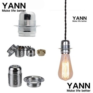 Yann1 Edison E27 ซ็อกเก็ตหลอดไฟเซรามิคอัลลอย พร้อมแหวนล็อกในตัว สไตล์เรโทร DIY