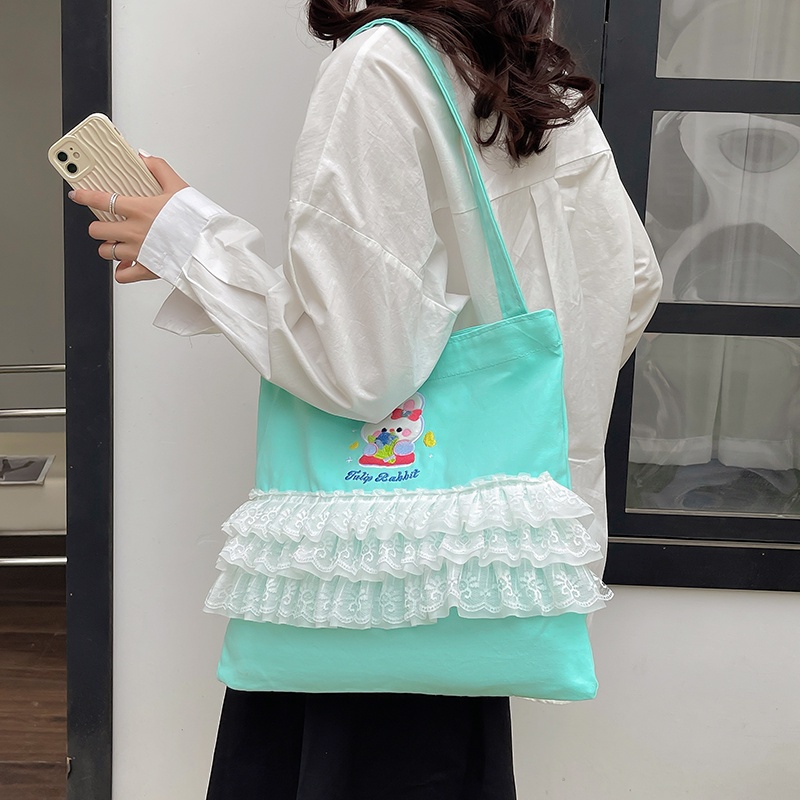 【ลดล้างสต๊อก】miss bag fshion กระเป๋าผ้าใบ ผู้หญิง  น่ารักๆ นักเรียน แบบ ถือ D-1461