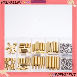 Preva น็อตสกรูเมนบอร์ด PCB ตัวผู้ ตัวเมีย หกเหลี่ยม ทองเหลือง M2.5 สีทอง DIY 180 ชิ้น