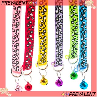 PREVALENT With Bells Cat Collars Cute Cat Pendant Dog Collar Pet Supplies Safety Buckle Leopard Puppy Cat Accessories Adjustable Kitten Necklace/Multicolor