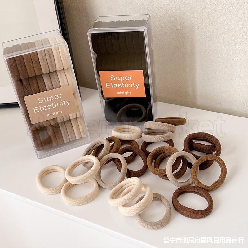[ฟีเจอร์] ความยืดหยุ่นสูง หางม้า เครื่องประดับผม เกาหลีใต้ ไม่มีรอยต่อ ยางรัดผม สีพื้น ยืดหยุ่น ยางรัดผม เด็กผู้หญิง ที่คาดผม ที่เรียบง่าย