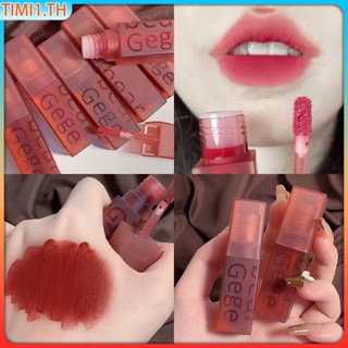 Gege Bear ลิปกลอสให้ความชุ่มชื้น Matte Lip Tint Water Mist Matte Velvet Soft Waterproof Lip Glaze No-stick Cup | เวลา1