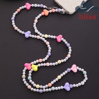 Bliss สายคล้องคอ ประดับลูกปัดไข่มุก ป้องกันการสูญหาย สําหรับห้อยโทรศัพท์มือถือ