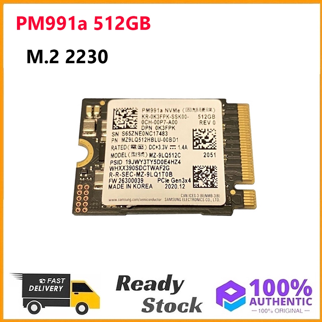 Samsung PM991a 512GB M.2 2230 NVMe เปลี่ยน SSD สําหรับ Microsoft Surface แล็ปท็อป