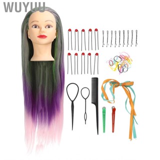 Wuyuu Hairdressing Training Doll Head Skin Friendly Colorful Mannequin Hair for Cosmetic Shops