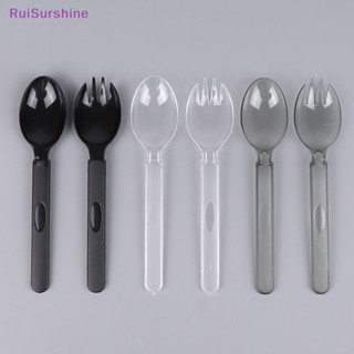 Ruisurshine ช้อนส้อมพลาสติกใส ขนาดเล็ก สําหรับขนมหวาน ไอศกรีม เยลลี่ 20 ชิ้น