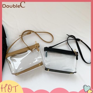 【Double C 】✿   กระเป๋าถือ กระเป๋าสะพายไหล่ PVC แบบใส เหมาะกับการพกพาเล่นกีฬา สําหรับสตรี