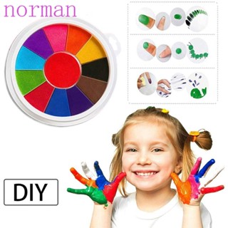 Norman แผ่นหมึกปั๊มใส ปลอดสารพิษ ซักแห้งเร็ว 6/12 สี DIY สําหรับเด็ก