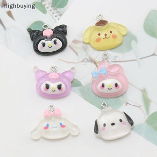 [highbuying] จี้เรซิ่น รูปการ์ตูนกระต่าย สุนัข แมวน่ารัก สําหรับทําเครื่องประดับ ต่างหู 5 ชิ้น