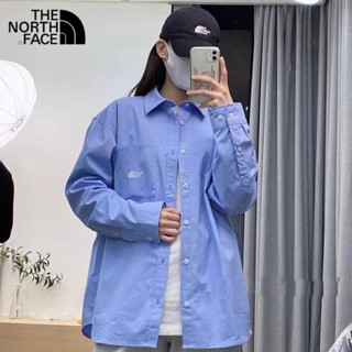 【พร้อมส่ง】ของแท้ 100% เสื้อคาร์ดิแกน คอปกพับ ปักลายโลโก้ The North Face สําหรับผู้ชาย และผู้หญิง