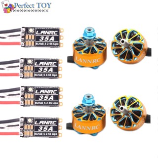 Ps มอเตอร์ไร้แปรงถ่าน 2207.5 1750kv 1950kv 2550kv 3-6s Lipo 35a 45a Blheli_s 2-6s Lipo Esc สําหรับแข่งขัน 5 นิ้ว 6 นิ้ว 4 ชิ้น