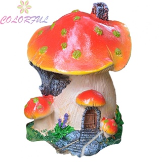 【COLORFUL】Mushroom Statue 12.5*10*9cm Artificial Gift Garden Decor Home Decoration