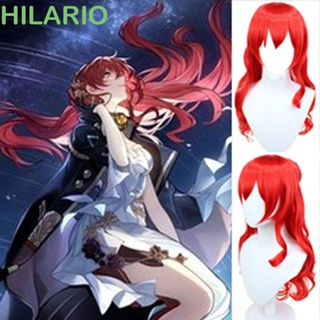 Hilario Honkai Star Rail Cos วิกผมคอสเพลย์ Himeko สังเคราะห์ ธรรมชาติ สีแดง น่ารัก หยักศก สําหรับผู้หญิง / เด็กผู้หญิง