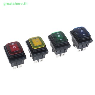 Greatshore สวิตช์โยกสลับ 30A 250V 6Pin กันน้ํา พร้อมไฟ LED 12V 220V สําหรับเรือ 1 ชิ้น