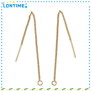Lontime ต่างหูห่วงโซ่ยาว ชุบทอง ทองเหลือง 10 ชิ้น 10 ชิ้น