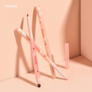 Thyra Fine ลิปสติก ไฮไลท์ พร้อมแปรงทาง่าย สําหรับแต่งหน้า