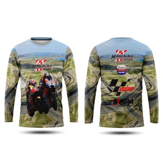 Printoutgallery เสื้อเชิ้ตแขนยาว พิมพ์ลาย mandalika moto gp สําหรับผู้ชาย