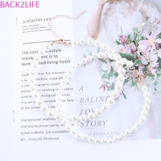 Back2life โช้กเกอร์ ประดับมุก สีขาว เครื่องประดับแฟชั่น สําหรับผู้หญิง