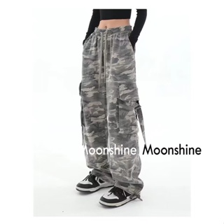 Moon  กางเกงขายาว คาร์โก้ กางเกง เชือกอเมริกันคลาสิค Cargo pants 2023 NEW 073103 สไตล์เกาหลี สวยงาม ทันสมัย Beautiful A20M02N 36Z230909