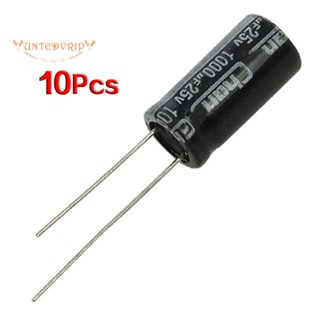 อิเล็กโทรไลต์เรเดียล 10x20 มม. 25V 1000UF 105C 10 ชิ้น