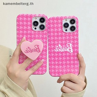 Kam เคสป้องกันโทรศัพท์มือถือ แบบนิ่ม ลายบาร์บี้ สีชมพู สําหรับ Iphone 1112Promax 1314